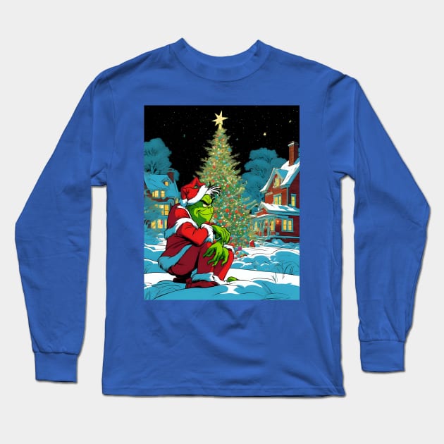 Grinchy Christmas Long Sleeve T-Shirt by Rogue Clone